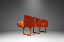 Load image into Gallery viewer, Mid-Century Architectural Tandem Three Seat Bench in Burnt Orange Tweed Attributed to Arthur Umanoff for Madison Furniture, USA, c. 1960&#39;s-ABT Modern
