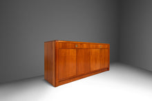 Load image into Gallery viewer, Mid-Century Danish Modern 2-Piece Cabinet / Sideboard / Credenza w/ Topper in Teak, Glass &amp; Brass by D-Scan, c. 1980's-ABT Modern
