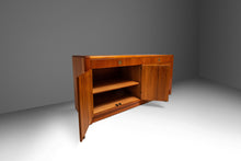 Load image into Gallery viewer, Mid-Century Danish Modern 2-Piece Cabinet / Sideboard / Credenza w/ Topper in Teak, Glass &amp; Brass by D-Scan, c. 1980's-ABT Modern
