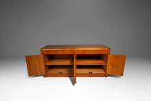 Load image into Gallery viewer, Mid-Century Danish Modern 2-Piece Cabinet / Sideboard / Credenza w/ Topper in Teak, Glass &amp; Brass by D-Scan, c. 1980's-ABT Modern
