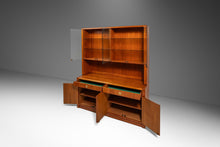 Load image into Gallery viewer, Mid-Century Danish Modern 2-Piece Cabinet / Sideboard / Credenza w/ Topper in Teak, Glass &amp; Brass by D-Scan, c. 1980's-ABT Modern
