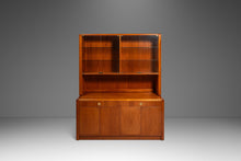Load image into Gallery viewer, Mid-Century Danish Modern 2-Piece Cabinet / Sideboard / Credenza w/ Topper in Teak, Glass &amp; Brass by D-Scan, c. 1980's-ABT Modern
