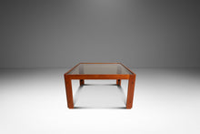 Load image into Gallery viewer, Mid-Century Danish Modern Coffee Table after Afra &amp; Tobia Scarpa for Cassina in Teak Wood w/ Smoked Glass, c. 1970s-ABT Modern
