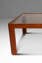 Load image into Gallery viewer, Mid-Century Danish Modern Coffee Table after Afra &amp; Tobia Scarpa for Cassina in Teak Wood w/ Smoked Glass, c. 1970s-ABT Modern
