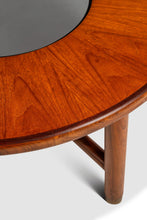 Load image into Gallery viewer, Mid-Century Danish Modern "Donut" Table in Solid Teak w/ Glass Inlay &amp; Brass Detailing by G-Plan, England, c. 1970s-ABT Modern
