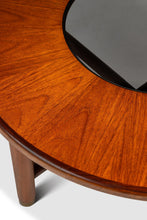 Load image into Gallery viewer, Mid-Century Danish Modern "Donut" Table in Solid Teak w/ Glass Inlay &amp; Brass Detailing by G-Plan, England, c. 1970s-ABT Modern
