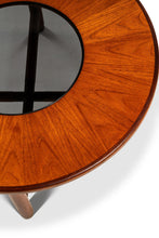 Load image into Gallery viewer, Mid-Century Danish Modern "Donut" Table in Solid Teak w/ Glass Inlay &amp; Brass Detailing by G-Plan, England, c. 1970s-ABT Modern

