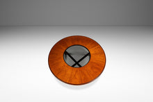 Load image into Gallery viewer, Mid-Century Danish Modern "Donut" Table in Solid Teak w/ Glass Inlay &amp; Brass Detailing by G-Plan, England, c. 1970s-ABT Modern
