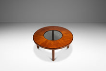 Load image into Gallery viewer, Mid-Century Danish Modern "Donut" Table in Solid Teak w/ Glass Inlay &amp; Brass Detailing by G-Plan, England, c. 1970s-ABT Modern
