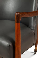 Load image into Gallery viewer, Mid-Century Danish Modern Lounge Tub Barrel Chair in Walnut &amp; Original Vinyl After Finn Andersen, USA, c. 1960s-ABT Modern
