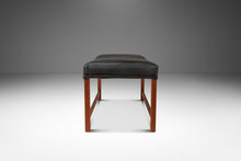 Load image into Gallery viewer, Mid-Century Danish Modern Rio Teak and Leather Ottoman / Footstool by Ole Wanscher for France &amp; Søn, Denmark, c. 1960s-ABT Modern
