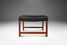 Load image into Gallery viewer, Mid-Century Danish Modern Rio Teak and Leather Ottoman / Footstool by Ole Wanscher for France &amp; Søn, Denmark, c. 1960s-ABT Modern
