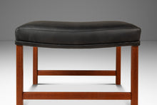 Load image into Gallery viewer, Mid-Century Danish Modern Rio Teak and Leather Ottoman / Footstool by Ole Wanscher for France &amp; Søn, Denmark, c. 1960s-ABT Modern
