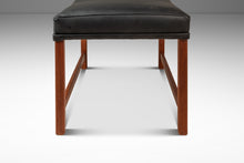 Load image into Gallery viewer, Mid-Century Danish Modern Rio Teak and Leather Ottoman / Footstool by Ole Wanscher for France &amp; Søn, Denmark, c. 1960s-ABT Modern
