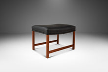 Load image into Gallery viewer, Mid-Century Danish Modern Rio Teak and Leather Ottoman / Footstool by Ole Wanscher for France &amp; Søn, Denmark, c. 1960s-ABT Modern
