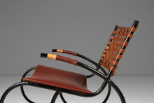 Load image into Gallery viewer, Mid-Century Italian Modern Brutalist Industrial Tubular Rocking Chair in Leather &amp; Metal in the Manner of Thonet, USA, c. 1960s-ABT Modern
