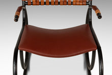 Load image into Gallery viewer, Mid-Century Italian Modern Brutalist Industrial Tubular Rocking Chair in Leather &amp; Metal in the Manner of Thonet, USA, c. 1960s-ABT Modern
