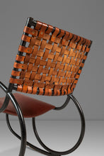 Load image into Gallery viewer, Mid-Century Italian Modern Brutalist Industrial Tubular Rocking Chair in Leather &amp; Metal in the Manner of Thonet, USA, c. 1960s-ABT Modern
