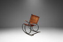 Load image into Gallery viewer, Mid-Century Italian Modern Brutalist Industrial Tubular Rocking Chair in Leather &amp; Metal in the Manner of Thonet, USA, c. 1960s-ABT Modern
