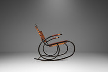 Load image into Gallery viewer, Mid-Century Italian Modern Brutalist Industrial Tubular Rocking Chair in Leather &amp; Metal in the Manner of Thonet, USA, c. 1960s-ABT Modern
