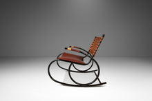Load image into Gallery viewer, Mid-Century Italian Modern Brutalist Industrial Tubular Rocking Chair in Leather &amp; Metal in the Manner of Thonet, USA, c. 1960s-ABT Modern

