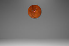 Load image into Gallery viewer, Mid-Century Modern 13 Inch Minimalist Wall Clock Carved from Solid Walnut, USA, c. 1970s-ABT Modern
