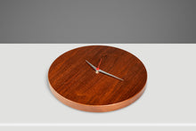 Load image into Gallery viewer, Mid-Century Modern 13 Inch Minimalist Wall Clock Carved from Solid Walnut, USA, c. 1970s-ABT Modern
