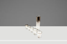 Load image into Gallery viewer, Mid-Century Modern 7-Pc Martini Cocktail Decanter Pitcher &amp; Glasses Set w/ Silver Fade by Dorothy Thorpe, USA, c. 1960s-ABT Modern
