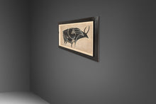 Load image into Gallery viewer, Mid-Century Modern Abstract Framed Textured Oil on Canvas Painting Depicting a Bull, USA, c. 1970s-ABT Modern
