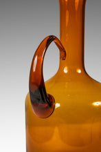 Load image into Gallery viewer, Mid-Century Modern Abstract Studio Craft Amber Blown Glass Pitcher / Bottle / Bud Vase / Vessel, USA, c. 1970s-ABT Modern
