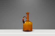 Load image into Gallery viewer, Mid-Century Modern Abstract Studio Craft Amber Blown Glass Pitcher / Bottle / Bud Vase / Vessel, USA, c. 1970s-ABT Modern
