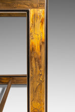 Load image into Gallery viewer, Mid-Century Modern Acid-Etched Brass Desk / Dining Table with Glass Top by Bernhard Rohne for Mastercraft, USA, c. 1970s-ABT Modern
