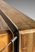 Load image into Gallery viewer, Mid-Century Modern Acid-Etched Brass Desk / Dining Table with Glass Top by Bernhard Rohne for Mastercraft, USA, c. 1970s-ABT Modern
