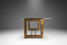 Load image into Gallery viewer, Mid-Century Modern Acid-Etched Brass Desk / Dining Table with Glass Top by Bernhard Rohne for Mastercraft, USA, c. 1970s-ABT Modern
