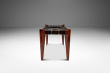 Load image into Gallery viewer, Mid-Century Modern Angular Footstool / Ottoman in Solid Teak &amp; Leather by Edmond J. Spence, USA, c. 1950s-ABT Modern
