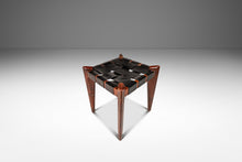Load image into Gallery viewer, Mid-Century Modern Angular Footstool / Ottoman in Solid Teak &amp; Leather by Edmond J. Spence, USA, c. 1950s-ABT Modern
