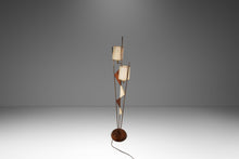 Load image into Gallery viewer, Mid-Century Modern Art Deco Atomic Era Custom-Made Floor Lamp w/ Geometric Shapes in Walnut &amp; Brass, USA, c. 1950s-ABT Modern
