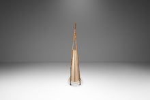 Load image into Gallery viewer, Mid-Century Modern Bohemian 5 ft. Teepee-Shaped Floor Lamp in Cotton Bamboo &amp; Rattan by Louis Sognot, France, c. 1960s-ABT Modern
