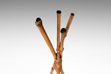 Load image into Gallery viewer, Mid-Century Modern Bohemian 5 ft. Teepee-Shaped Floor Lamp in Cotton Bamboo &amp; Rattan by Louis Sognot, France, c. 1960s-ABT Modern
