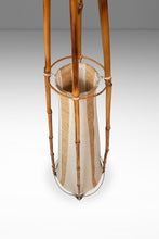 Load image into Gallery viewer, Mid-Century Modern Bohemian 5 ft. Teepee-Shaped Floor Lamp in Cotton Bamboo &amp; Rattan by Louis Sognot, France, c. 1960s-ABT Modern
