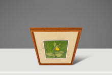 Load image into Gallery viewer, Mid-Century Modern Boho Chic 18/65 Framed &amp; Signed Lithograph Print of a Lady's Slipper Orchid by John Cook, USA, c. 1960s-ABT Modern
