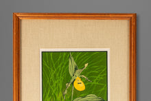 Load image into Gallery viewer, Mid-Century Modern Boho Chic 18/65 Framed &amp; Signed Lithograph Print of a Lady's Slipper Orchid by John Cook, USA, c. 1960s-ABT Modern
