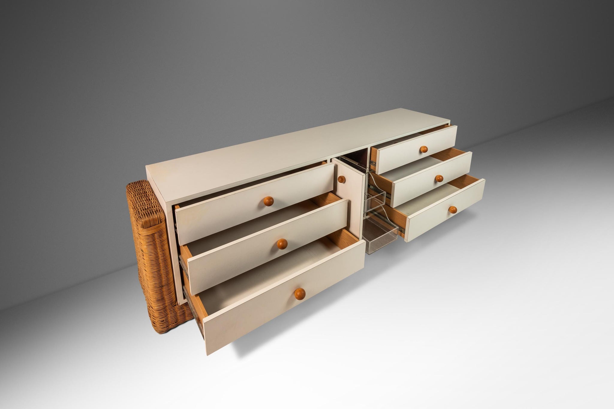 modern boho dresser Mid-Century Modern Boho Chic Unique Long Dresser / Case Piece / Sidebo