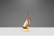 Load image into Gallery viewer, Mid-Century Modern Brass &amp; Quartz Sailboat Sculpture by Jere DeMott, USA, c. 1960's-ABT Modern
