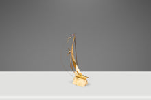 Load image into Gallery viewer, Mid-Century Modern Brass &amp; Quartz Sailboat Sculpture by Jere DeMott, USA, c. 1960's-ABT Modern
