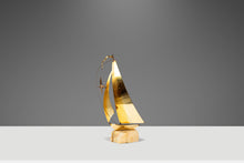 Load image into Gallery viewer, Mid-Century Modern Brass &amp; Quartz Sailboat Sculpture by Jere DeMott, USA, c. 1960's-ABT Modern
