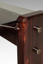 Load image into Gallery viewer, Mid-Century Modern Brutalist End Table w/ Smoked Glass Top in Jacaranda by Percival Lafer, Brazil, c. 1970s-ABT Modern
