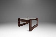 Load image into Gallery viewer, Mid-Century Modern Brutalist End Table w/ Smoked Glass Top in Jacaranda by Percival Lafer, Brazil, c. 1970s-ABT Modern
