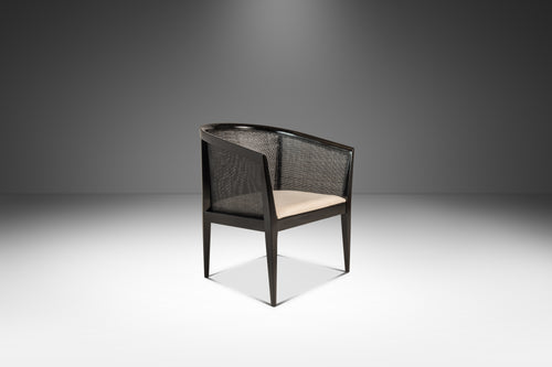 Mid-Century Modern Ebonized Caned-Back Lounge Chair in Walnut by Kipp Stewart for Directional, USA, c. 1950s-ABT Modern