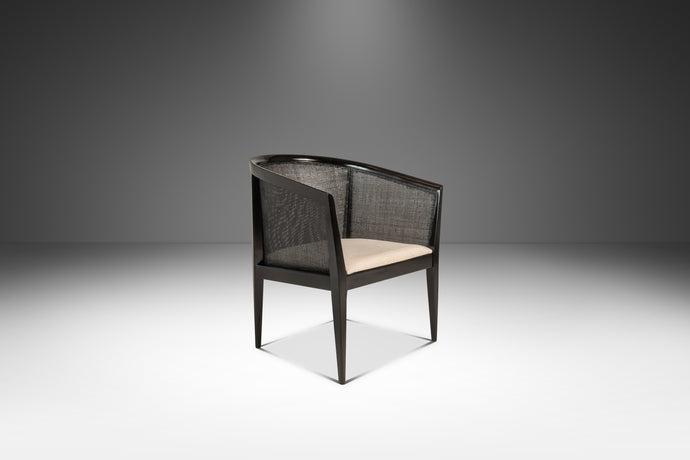 Mid-Century Modern Ebonized Caned-Back Lounge Chair in Walnut by Kipp Stewart for Directional, USA, c. 1950s-ABT Modern